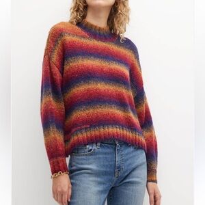 🌟 PISTOLA 🌟 CARLEN STRIPED TURTLENECK MOCK NECK SWEATER MULTI SZ S